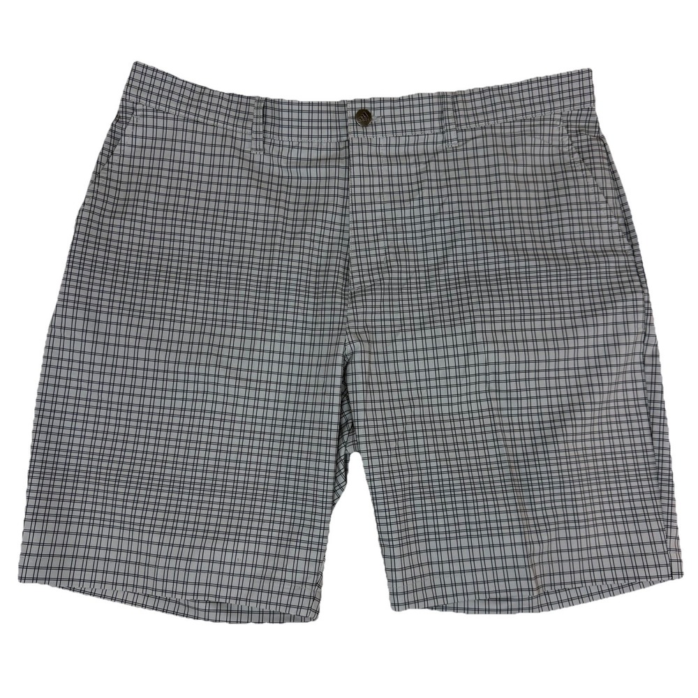 Adidas Ultimate365 Men's Performance Golf Shorts Sz 38 Gray Plaid Stretch‎ 9"